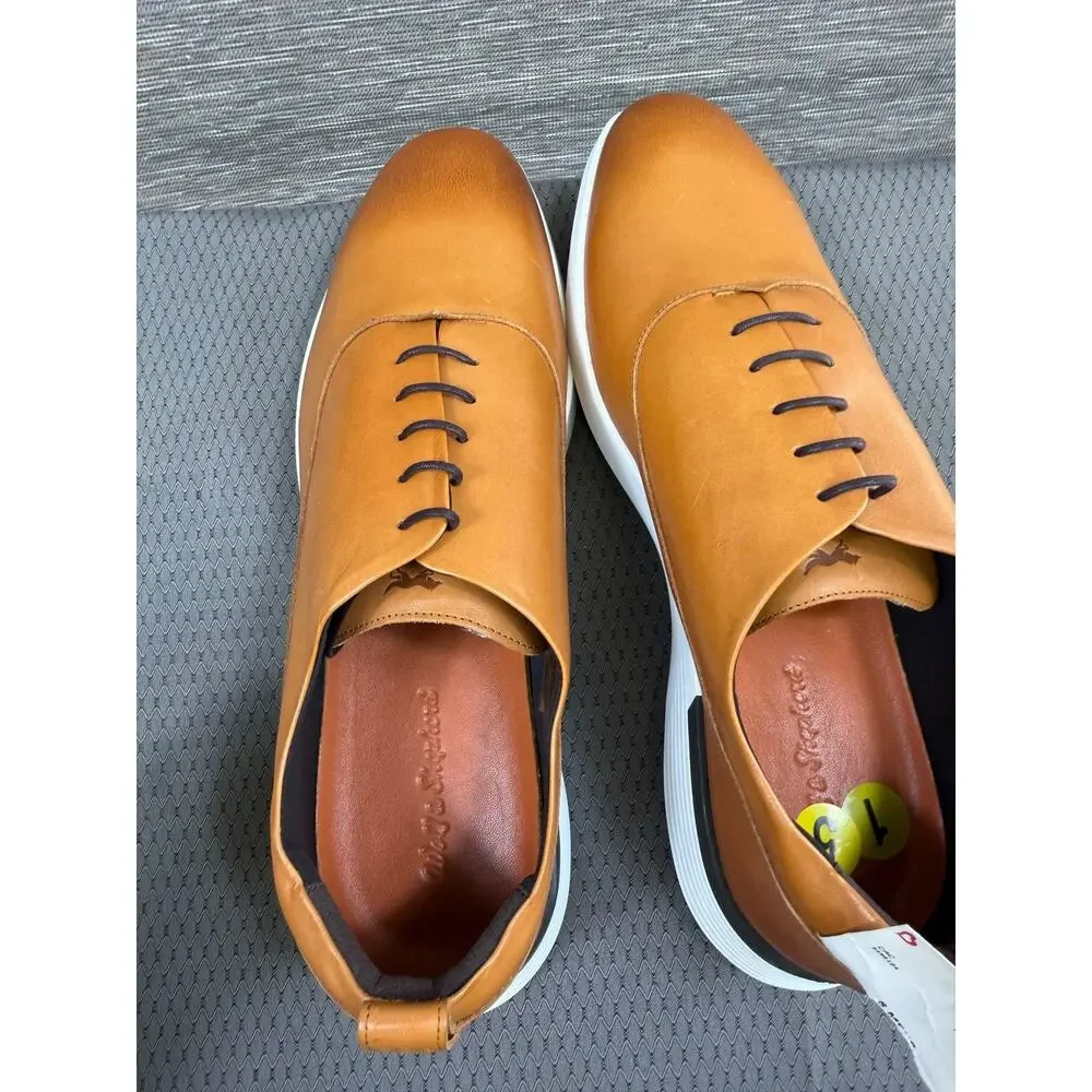 Wolf & Shepherd Shoes Mens Size 15 Brown Leather Slip On Oxford Dress Comfort